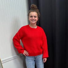 Load image into Gallery viewer, Oversized Jolly Red Sweater