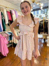 Load image into Gallery viewer, Heart Print Mini Ruffle Dress