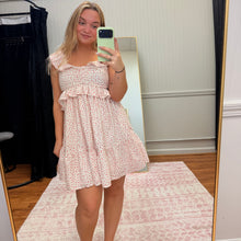 Load image into Gallery viewer, Heart Print Mini Ruffle Dress