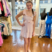 Load image into Gallery viewer, Heart Print Mini Ruffle Dress