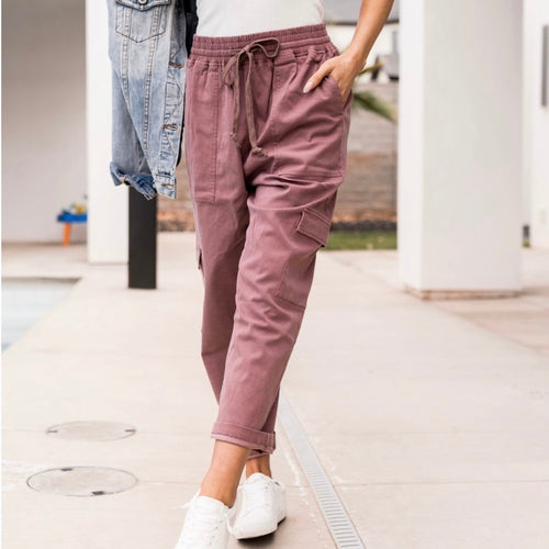 Cargo Crop Pants - Mauve