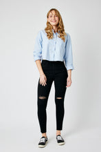 Load image into Gallery viewer, SALE Black Raw Hem Skinny (14, 20, 22)