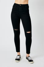 Load image into Gallery viewer, SALE Black Raw Hem Skinny (14, 20, 22)