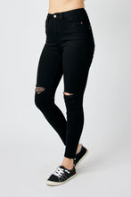 Load image into Gallery viewer, SALE Black Raw Hem Skinny (14, 20, 22)