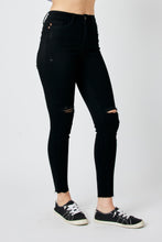 Load image into Gallery viewer, SALE Black Raw Hem Skinny (14, 20, 22)