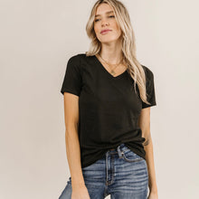 Load image into Gallery viewer, Lulu Tee - V-Neck Black