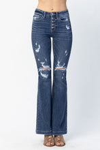 Load image into Gallery viewer, Button Fly Distressed Trouser Flare