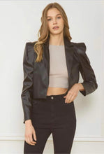 Load image into Gallery viewer, FALL Like Leather Cropped Blazer