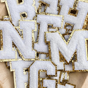 $1 SALE Chenille Adhesive Letters - White 3"