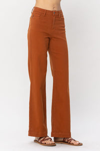 Wide Leg Auburn Orange Jeans
