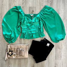 Load image into Gallery viewer, Emerald Sweetheart Blouse