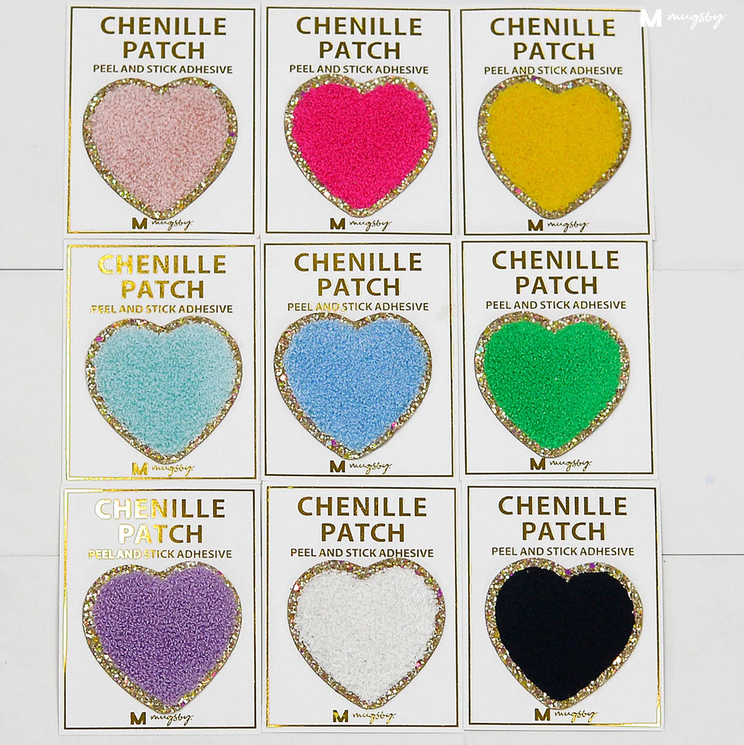 $1 SALE Chenille Hearts - Adhesive