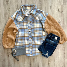 Load image into Gallery viewer, SALE Teddy Plaid Shacket (S, 1XL, 2XL, 3XL)