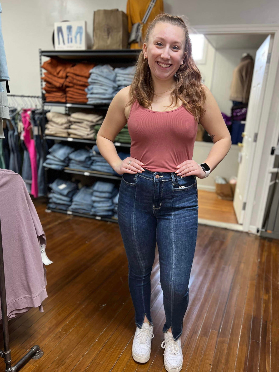 Front Seam Split Skinny