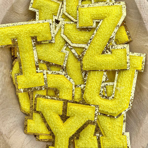 $1 SALE Chenille Adhesive Letters - Yellow 3"