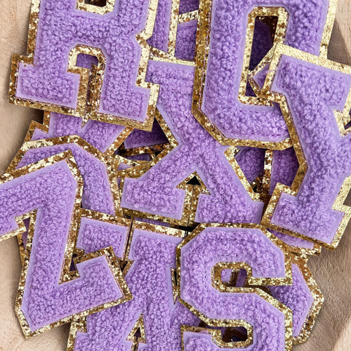 $1 SALE Chenille Adhesive Letters - Purple 3