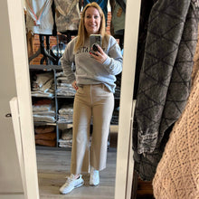 Load image into Gallery viewer, SALE Wide Leg Crop Garment Dyed Khaki (0, 1, 18, 20, 22)